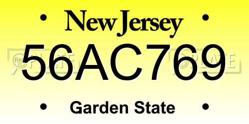 56AC769 New Jersey License Plate