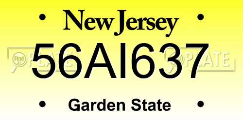 56AI637 New Jersey License Plate
