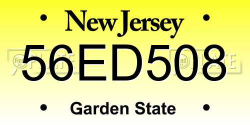 56ED508 New Jersey License Plate
