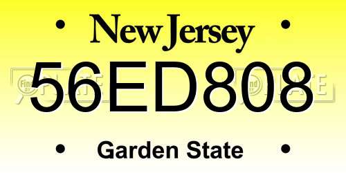 56ED808 New Jersey License Plate