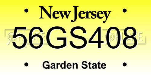 56GS408 New Jersey License Plate