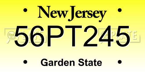 56PT245 New Jersey License Plate