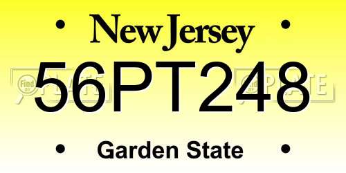 56PT248 New Jersey License Plate