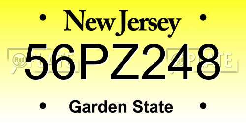 56PZ248 New Jersey License Plate