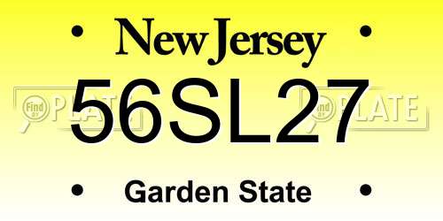 56SL27 New Jersey License Plate