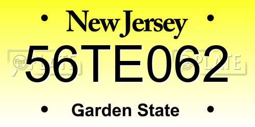 56TE062 New Jersey License Plate