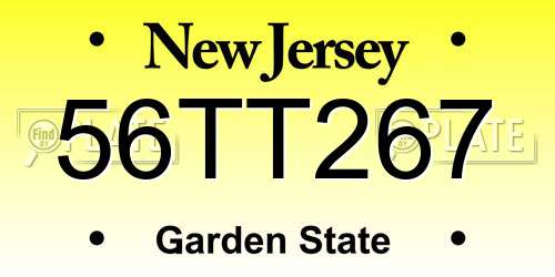 56TT267 New Jersey License Plate