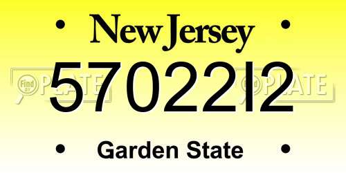 57022I2 New Jersey License Plate