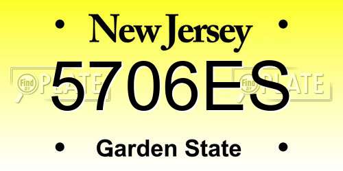 5706ES New Jersey License Plate