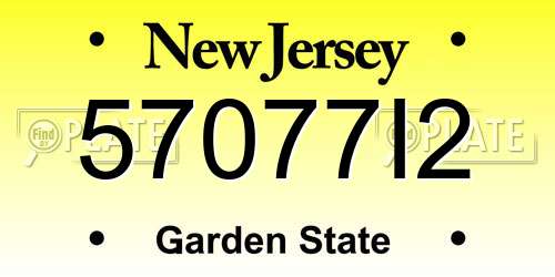 57077I2 New Jersey License Plate