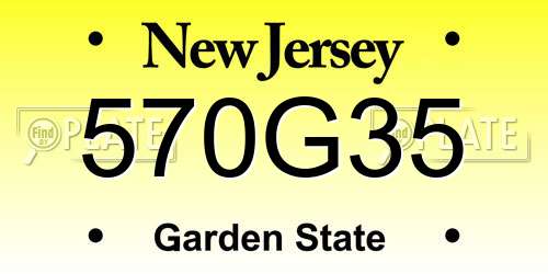 570G35 New Jersey License Plate