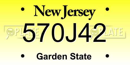 570J42 New Jersey License Plate