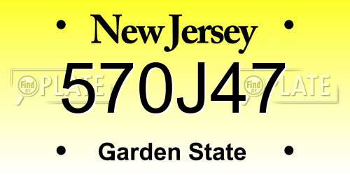 570J47 New Jersey License Plate