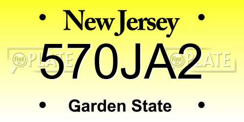570JA2 New Jersey License Plate