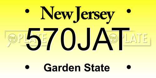 570JAT New Jersey License Plate