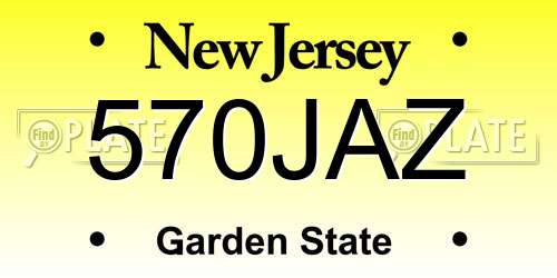 570JAZ New Jersey License Plate