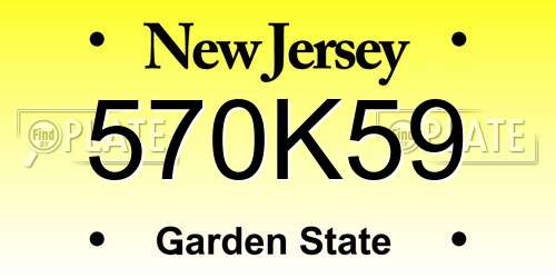 570K59 New Jersey License Plate