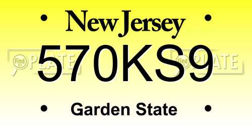 570KS9 New Jersey License Plate