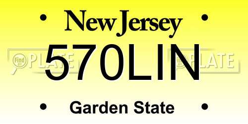 570LIN New Jersey License Plate