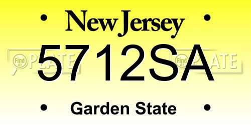 5712SA New Jersey License Plate
