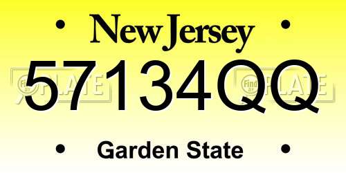 57134QQ New Jersey License Plate