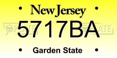 5717BA New Jersey License Plate