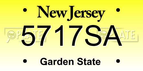 5717SA New Jersey License Plate