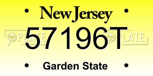 57196T New Jersey License Plate