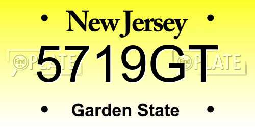 5719GT New Jersey License Plate