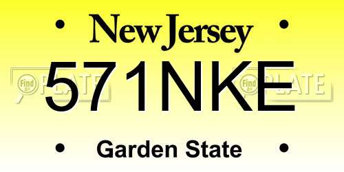 571NKE New Jersey License Plate