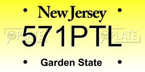 571PTL New Jersey License Plate