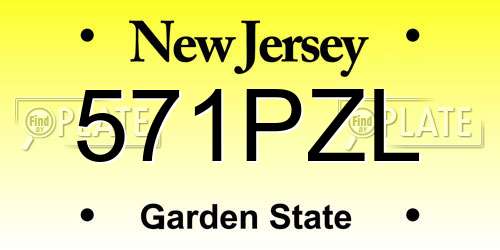 571PZL New Jersey License Plate
