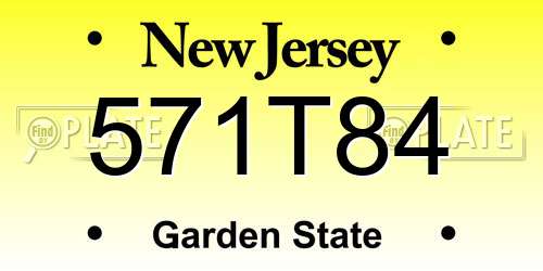 571T84 New Jersey License Plate