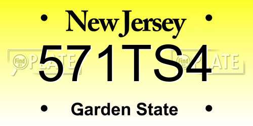 571TS4 New Jersey License Plate