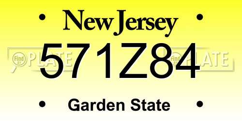 571Z84 New Jersey License Plate
