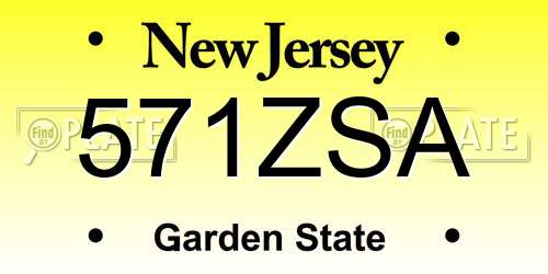571ZSA New Jersey License Plate