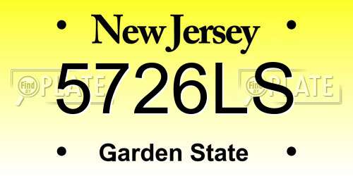 5726LS New Jersey License Plate