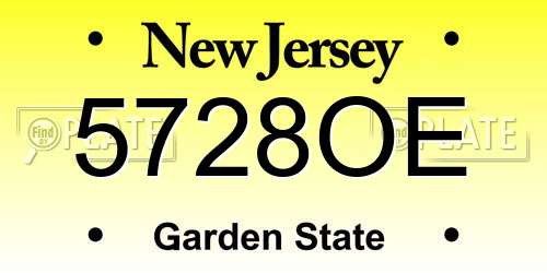 5728OE New Jersey License Plate
