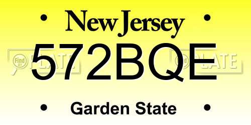572BQE New Jersey License Plate