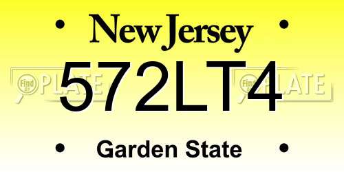 572LT4 New Jersey License Plate