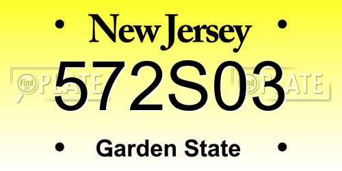 572S03 New Jersey License Plate