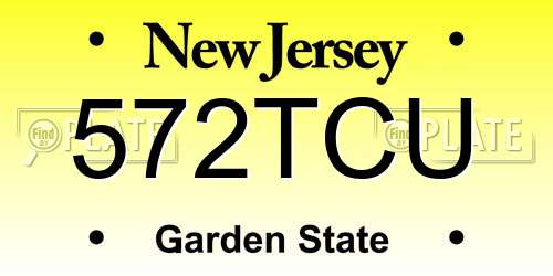 572TCU New Jersey License Plate