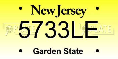 5733LE New Jersey License Plate