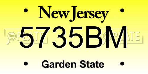 5735BM New Jersey License Plate