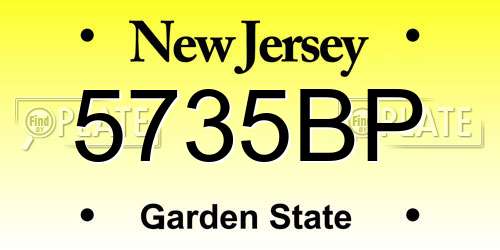 5735BP New Jersey License Plate