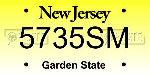 5735SM New Jersey License Plate