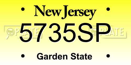 5735SP New Jersey License Plate