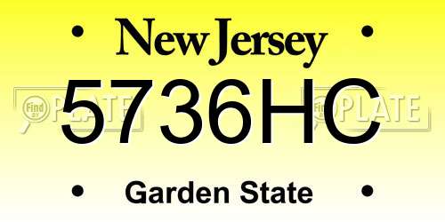 5736HC New Jersey License Plate