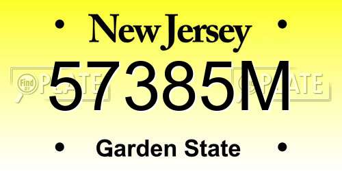57385M New Jersey License Plate