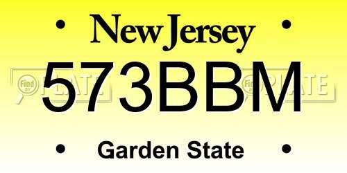 573BBM New Jersey License Plate